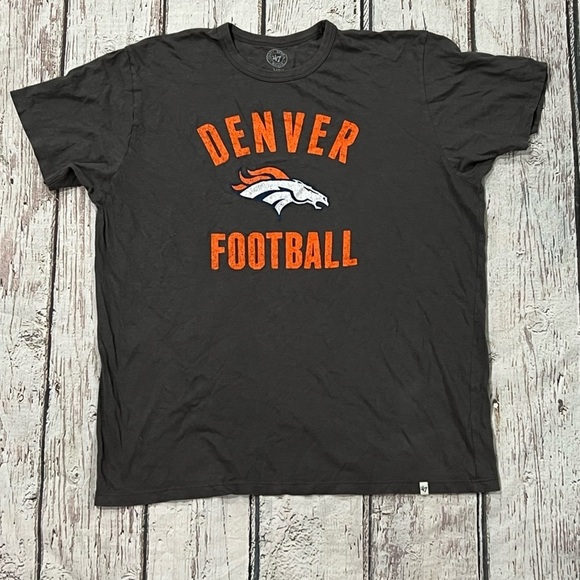 Retro Denver Broncos NFL Football Creweck Sports Tee Tshirt - Picture 1 of 5